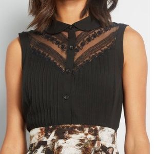 ModCloth Sleeveless Top in Black XL NWOT